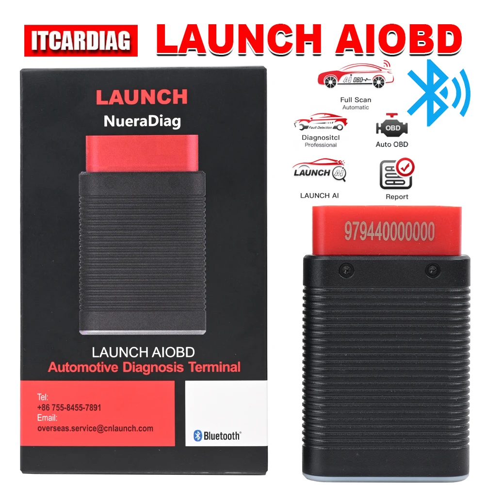 

Launch AIOBD Bluetooth Diagnostic Tool for Cars LAUNCH AI OBDII Full-System Scan DTC ECU Coding Immobilizer for iOS Android