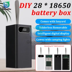 DIY 28*18650 10W Battery Case Digital Battery Storage Box Fast Charger Power Bank Housing Welding Free Power Supply Shell