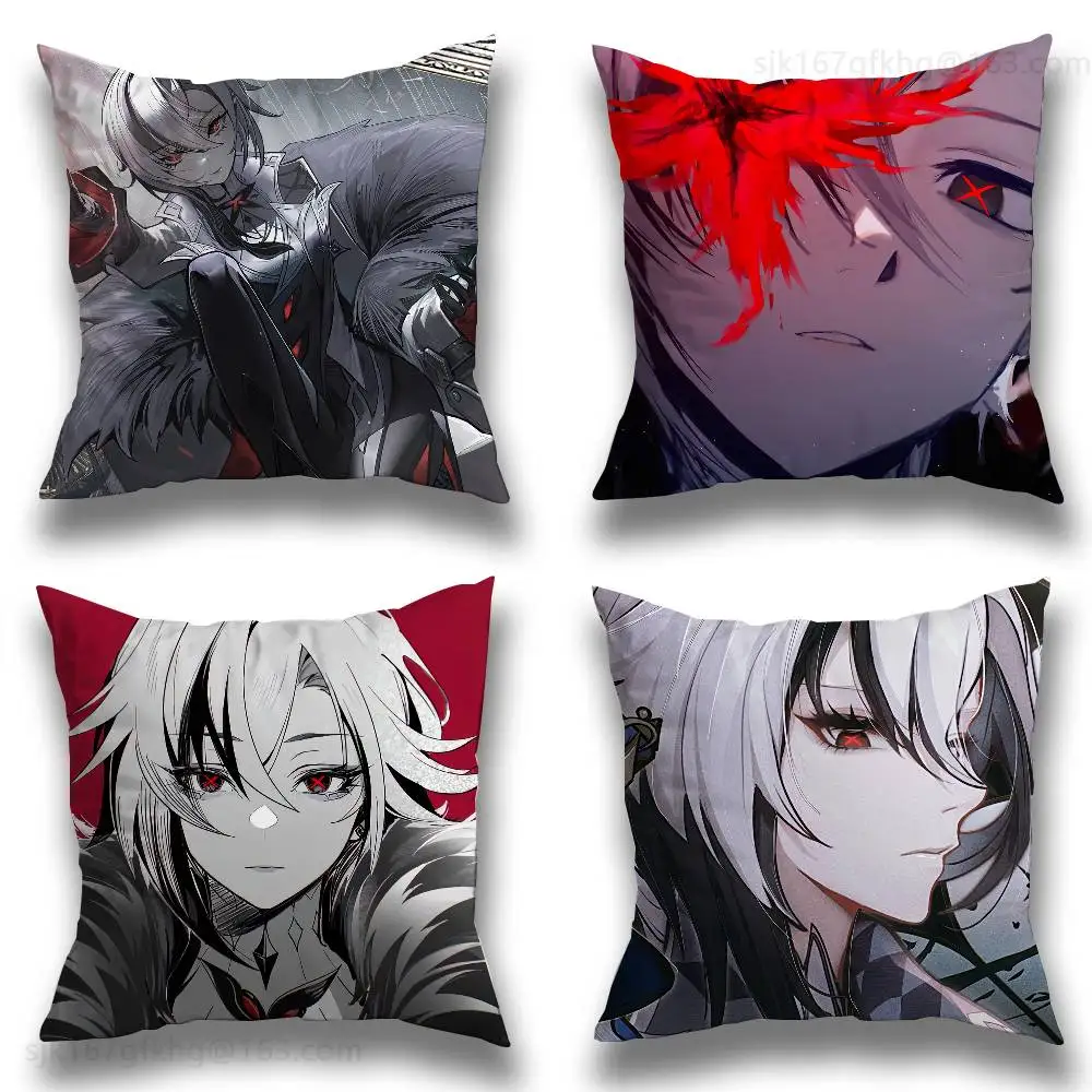 

Arlecchino Genshin Impact Pillow Case Anti-dustmite Pillowcase Invisible zipper silky short plush Sofa cushion cover