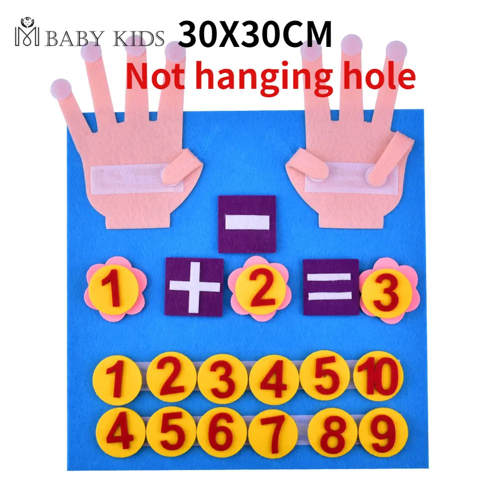 Kid Montessori Toys Felt Finger Numbers Math Toy Children Counting Early Learning For Toddlers Intelligence Develop 30*30cm