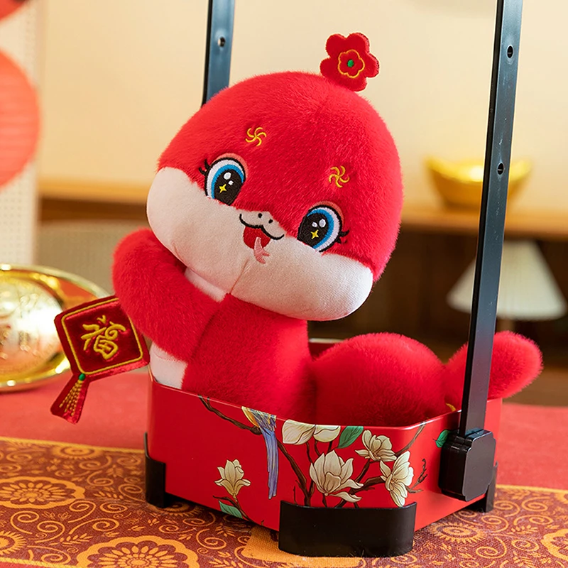 12/15/20/24cm Snake Mascot Plush Animal Doll The Year Of The Zodiac Snake Cute Fubao Snake Stuffed Animal Doll Home Decoration