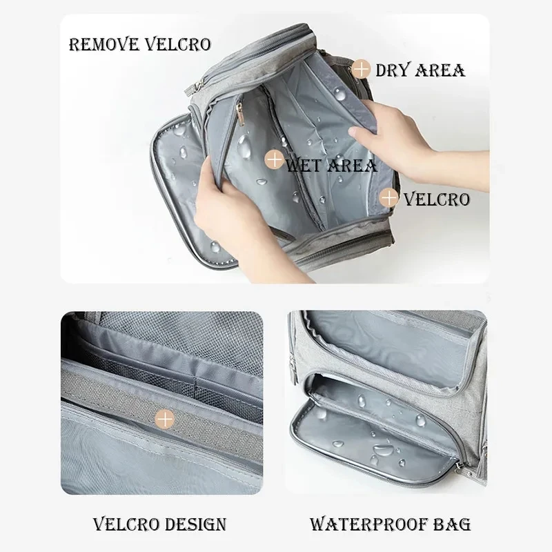 Cosmetic Bags Women Pleated Cute Travel Essentials MakeUp Pouch Travel Organizer Storage Hangbag Wet Korean Carry-on Makeup Tote