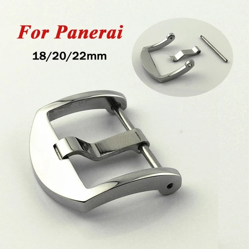 18 20 22mm Matte Polished Clasp Solid Stainless Steel Watch Buckle for Panerai PAM Screw Pin Clasp Leather Watchband Accessories