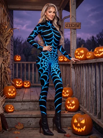 High stretch slim fitting jumpsuit with stand up collar, long sleeves and a cinched waist for slimming, perfect for party women'