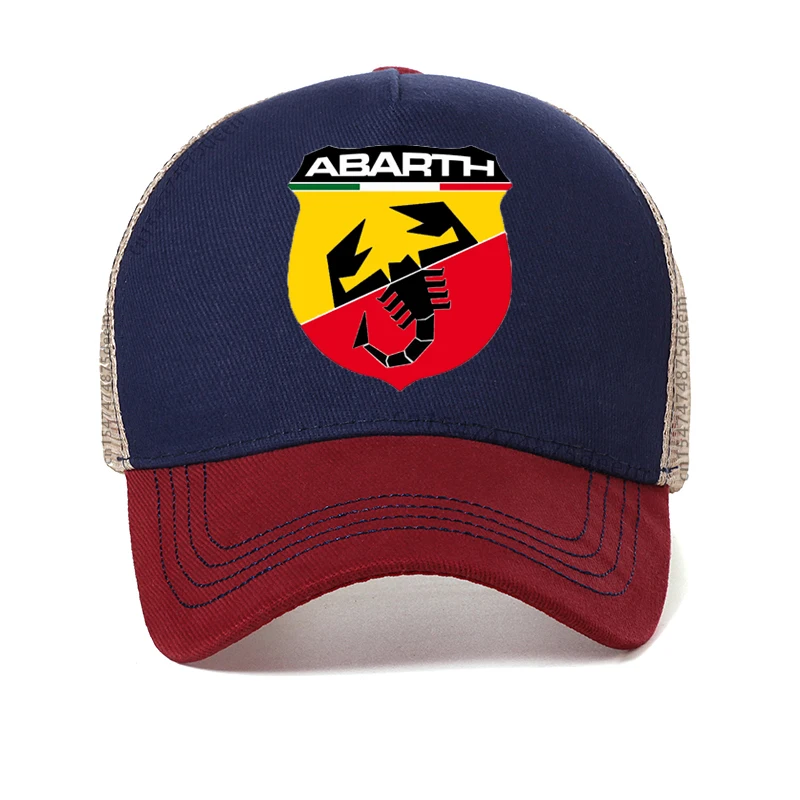 New Abarth Baseball Cap Fashion summer Cool Abarth caps men outdoor mesh Breathable trucker hat Casual Snapback Hats