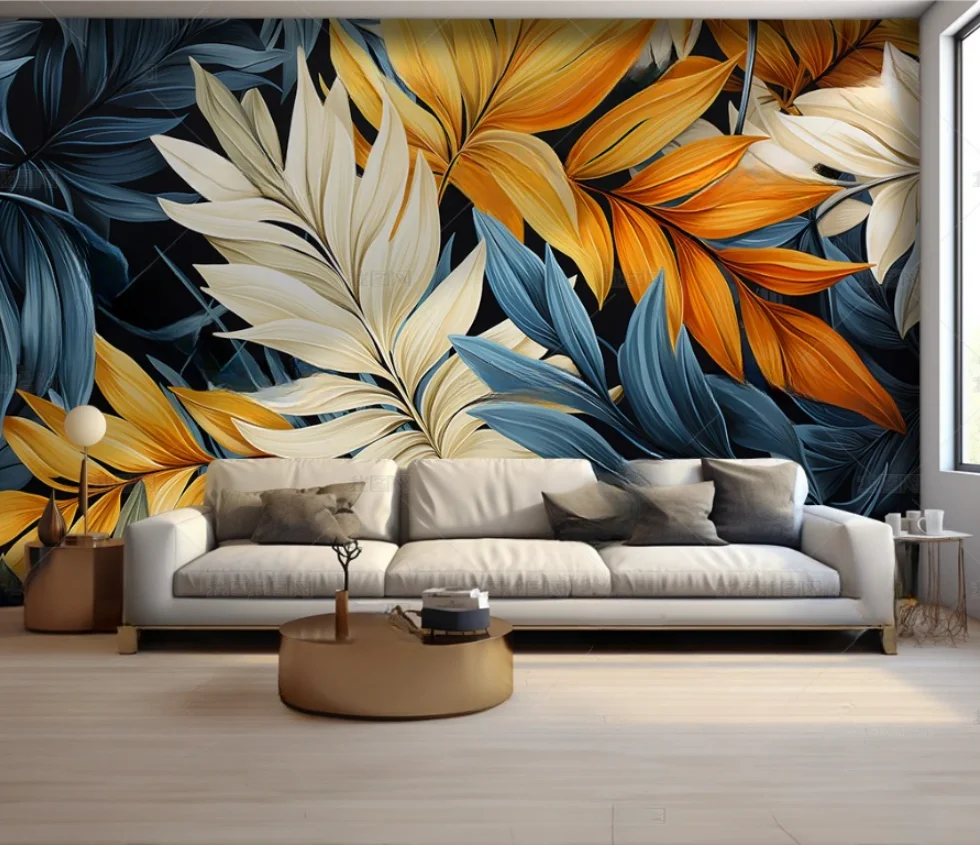 Custom Wallpaper Tropical Rain Forest Green plants forests flowers art Murals Living Room Restaurant Cafe Backdrop wall painting