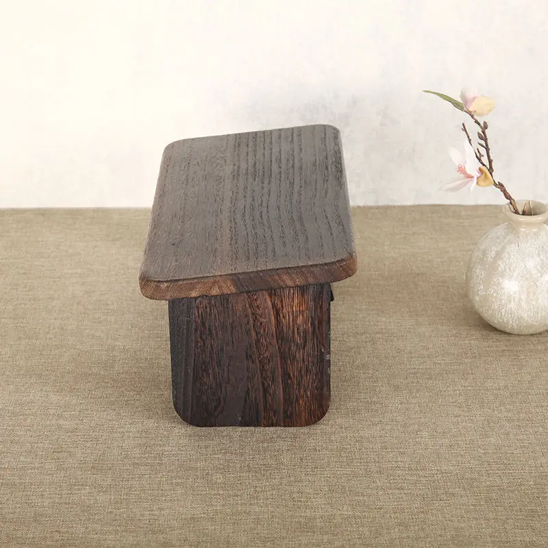 Solid Wood Zen Meditation Stool, Foldable Sitting Bench, Tea Room Kneeling Low Stool