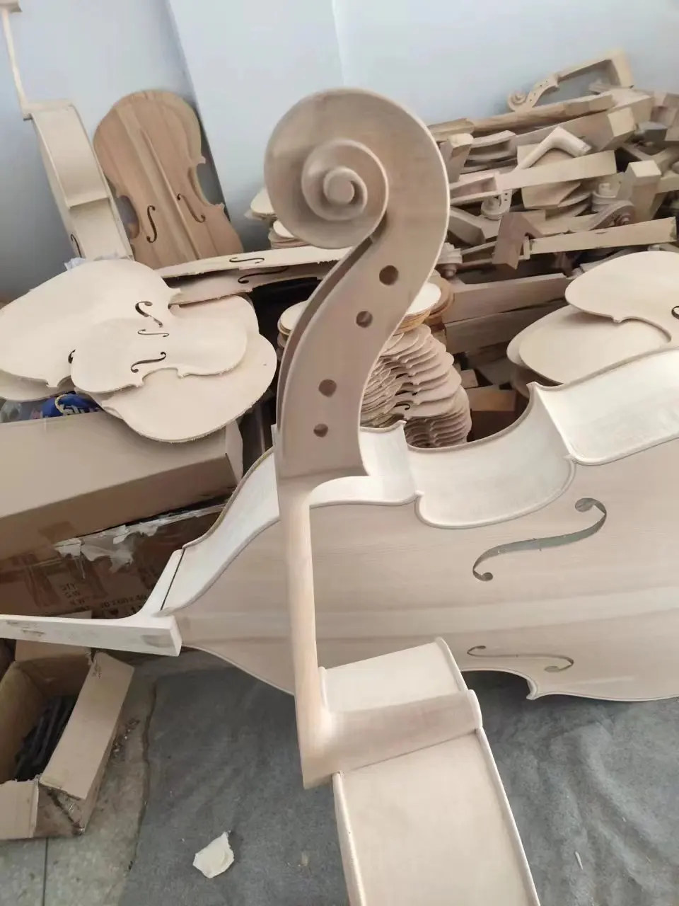 hand European spruce white embryo Cello Montagnana unfinished Cello 4/4 Custom 1/2 3/4 solid wood white Cello ebony fingerboard