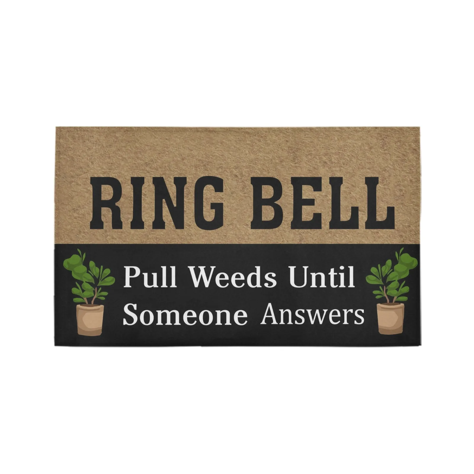 Ring Bell Pull Weeds Until Someone Anwsers Doormat Welcome Outdoor Party Holiday Home Decor Rug Rubber Non Slip Floor Door Mat