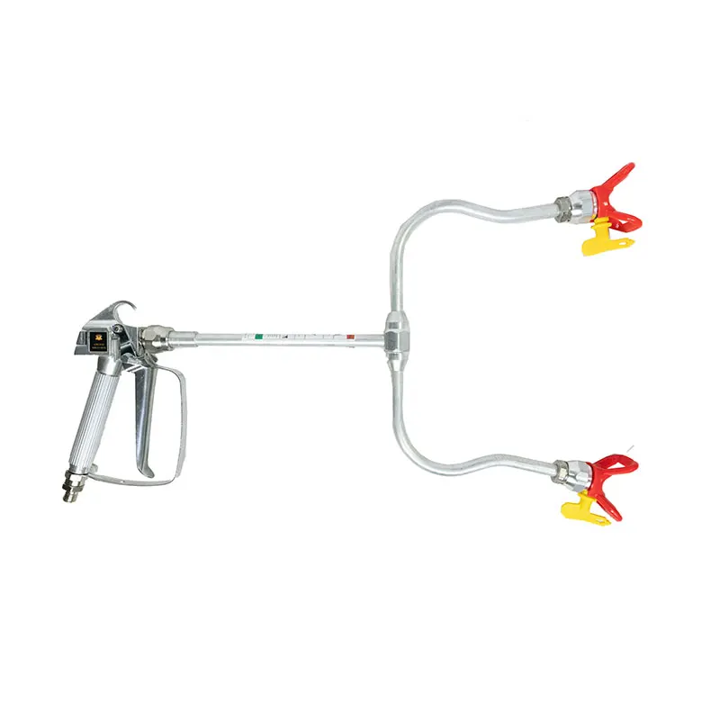 Airless Double Nozzle Head Painting Airless Paint Spray Gun Extension Pole for SprayerWith 2 Tips 517