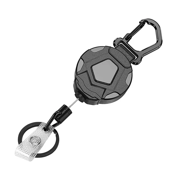 Retractable Cord Keychain Universal Anti Theft Design Telescopic Key Chain Ring Outdoor Keyring Holder For Tactical Badge Holder
