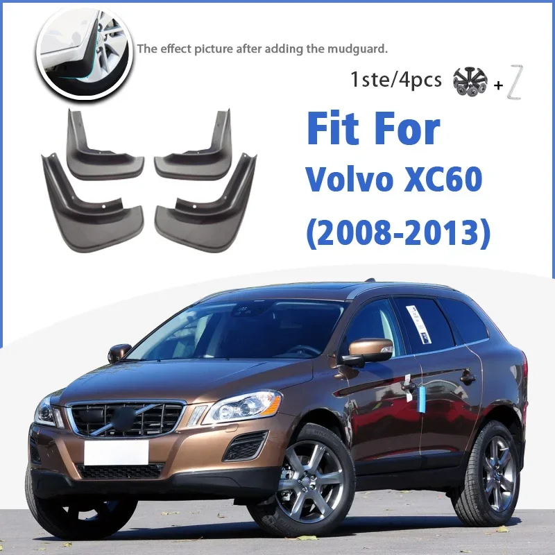 

2008 2009 2010 2011 2012 2013 For Volvo XC60 Mud Flap Guards Splash Mudguard Fender Mudflaps Car Accessories Front Rear 4pcs