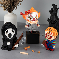 Tiny particles assembled building blocks toys puzzle cartoon Halloween series magic night death clown assembled characters