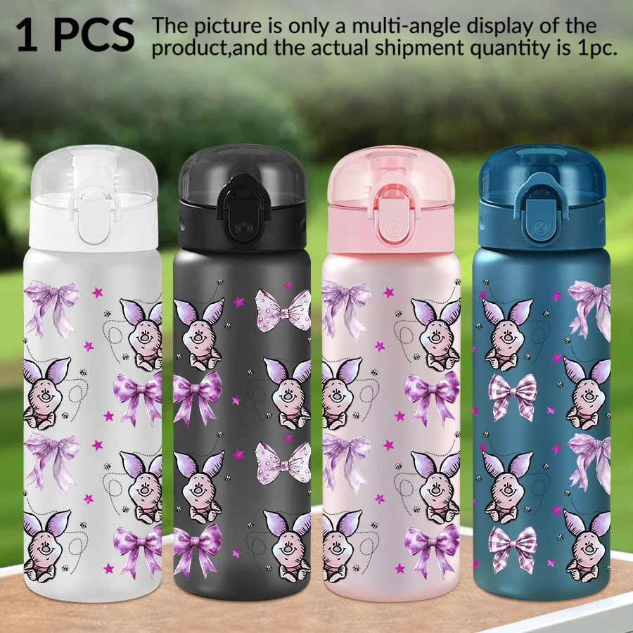 

1Pc Disney, Piglet, Bow, Pattern 26oz Plastic Water Bottle, Outdoor Sports Water Cup Birthday/Homecoming Gift