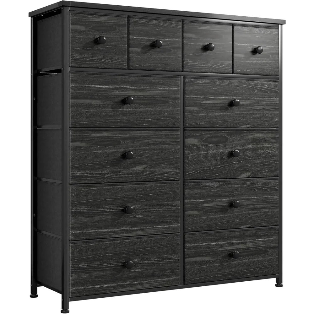 

Bepatio Dresser for Bedroom with 12 Drawers, Fabric Dressers & Chest of Drawers with Sturdy Metal Frame, Wood Top, for Woman