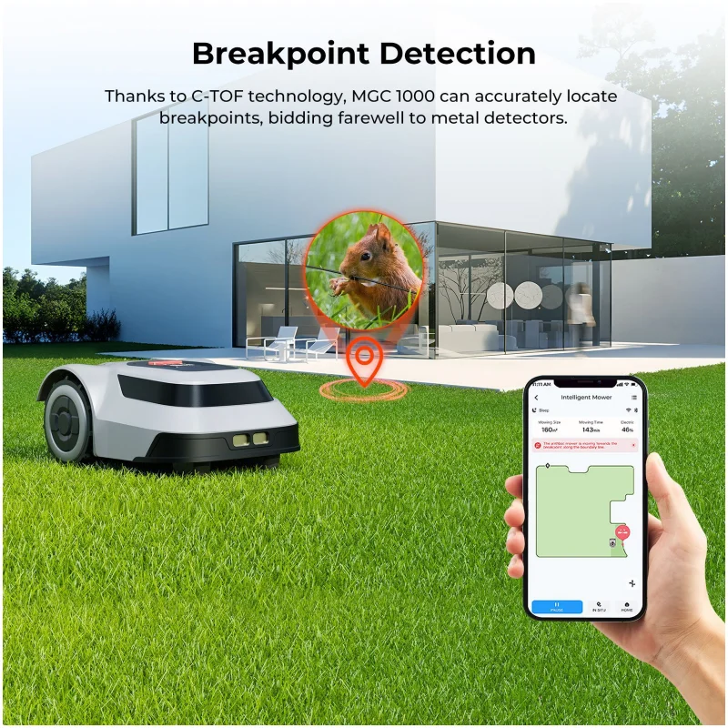 أحدث 2025 جزازة العشب اللاسلكية الصغيرة 1 كيلو واط PLC Core 1500m2 الملاحة الذكية التحكم عن بعد المضادة للتصادم ساحة جزازة أوتوماتيكية