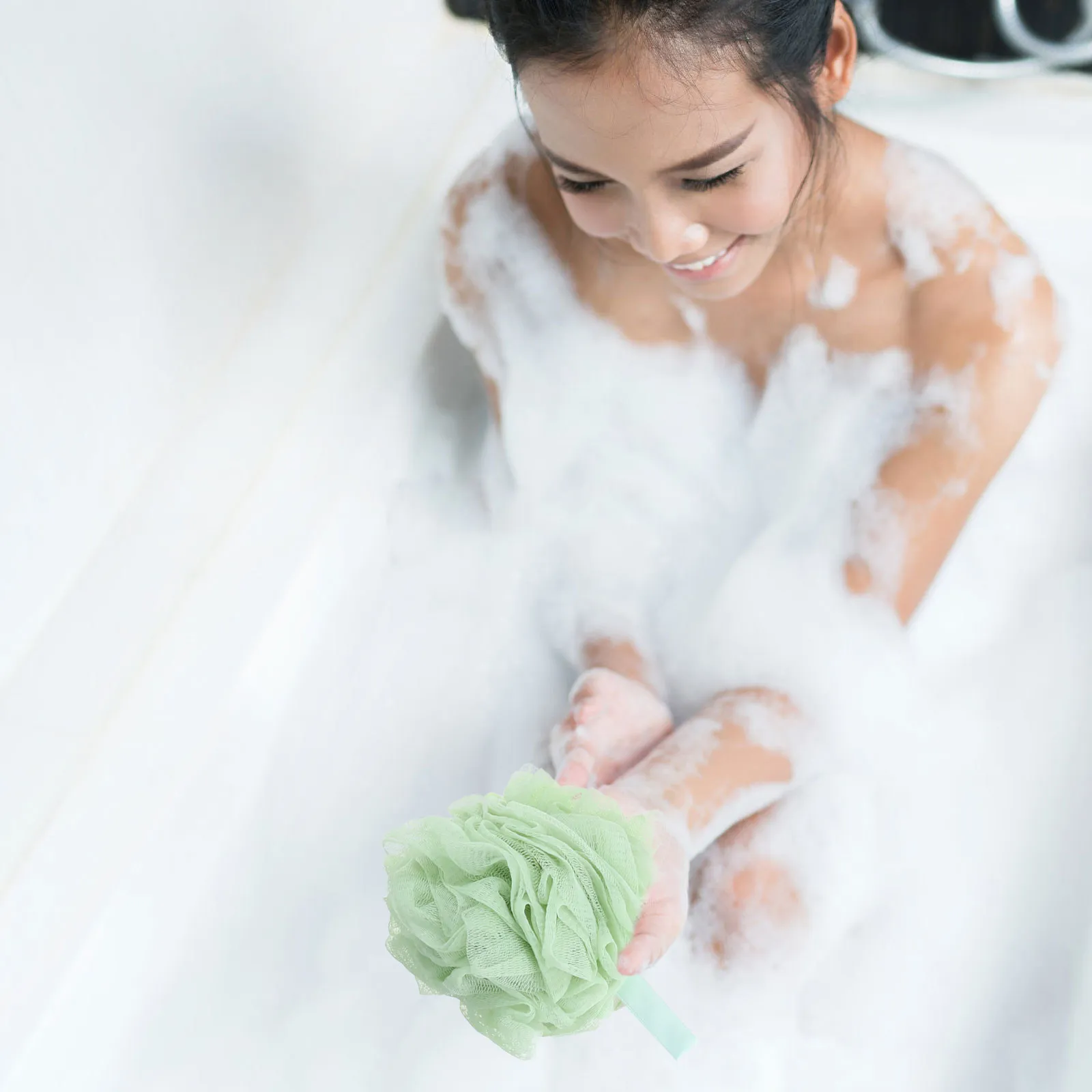 

5 pcs Bath Ball Soft Durable Exfoliating Shower Sponge Gentle Cleansing Body Scrubber With Hanging Rope Practical Bubble Maker