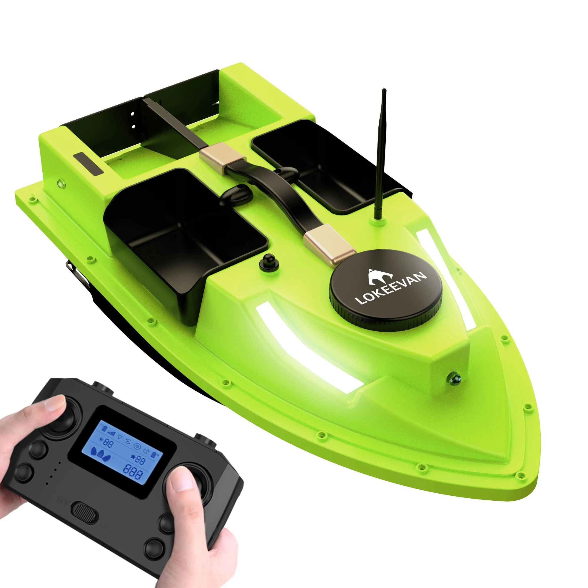 D19 GPS RC Voerboot 500M Draadloze Afstandsbediening Visaas Boot Vissen Feeder Boot Schip met 4 Aascontainers 2KG Belasting - afbeelding 2