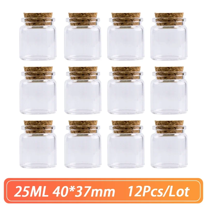 12pcs/Lot 40*37mm 25ml Dispenser bottle Succulent plant Candy bottle Dried flower display Jewelry storage bottle