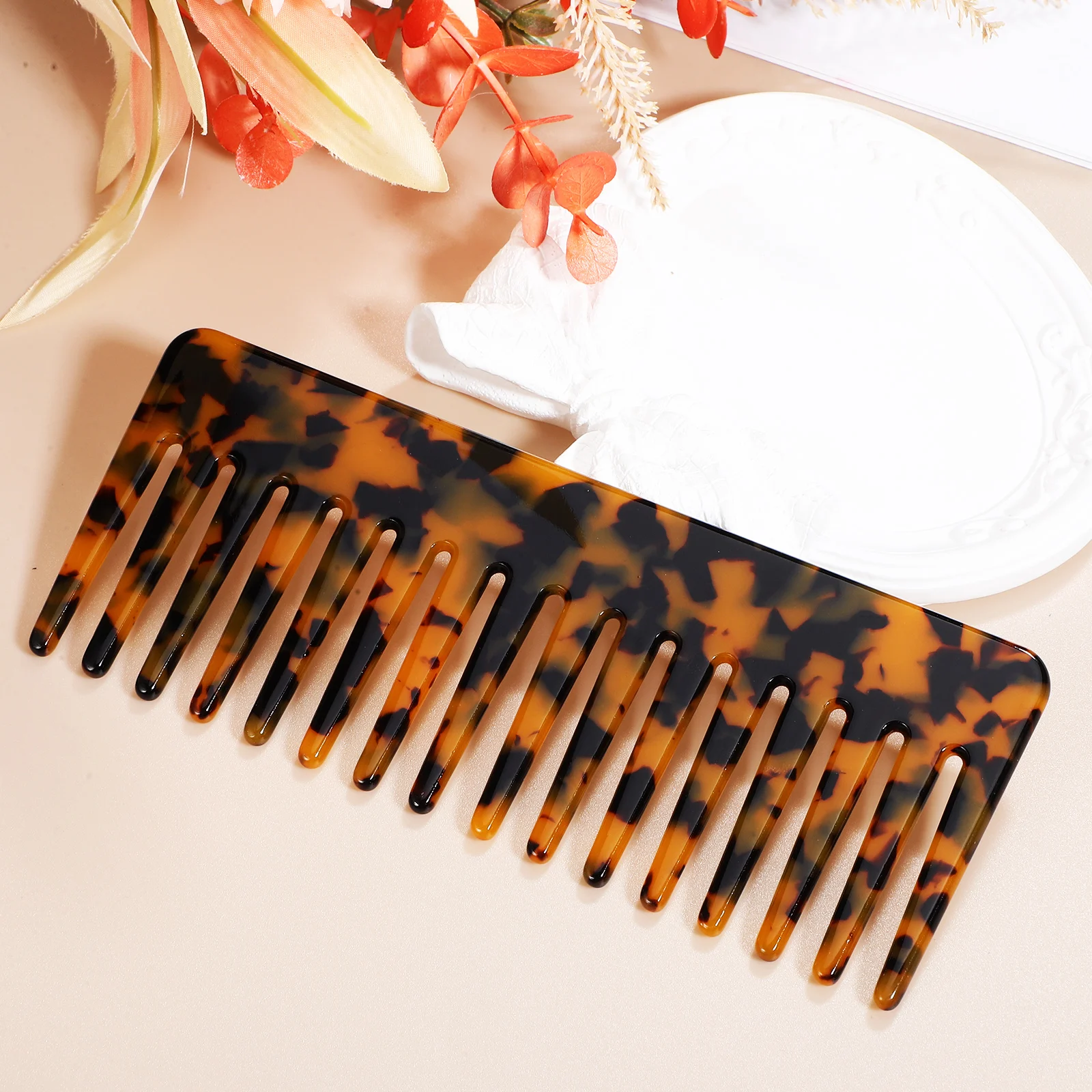 

1pcs Anti-Static Hair Comb Premium Acetate Sheet Styling Detangling Tool For Thick Curly Wet Hair Wide Tooth Comb Women Fashion
