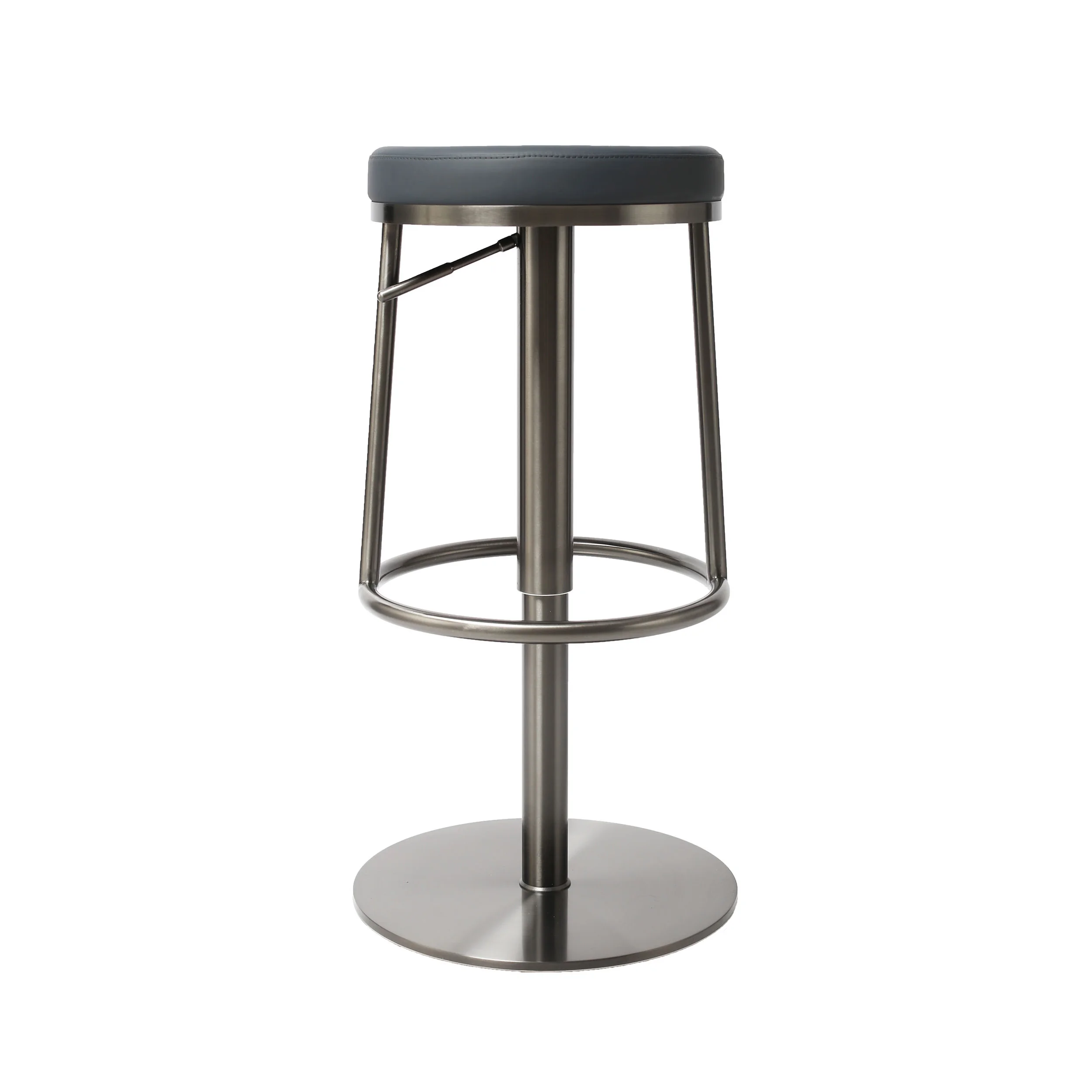 Counter Height Bar Stools with Back, Modern Adjustable Swivel Chair with Polished Rose Stainless Steel Legs for Kitchen Counter