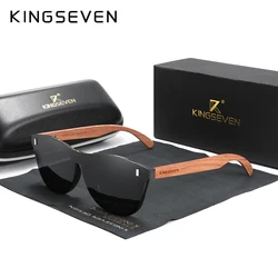 KINGSEVEN Women's Glasses Natural Bubinga Wooden Sunglasses Men Polarized Fashion Sun Glasses Elegant Handmade Original Wood