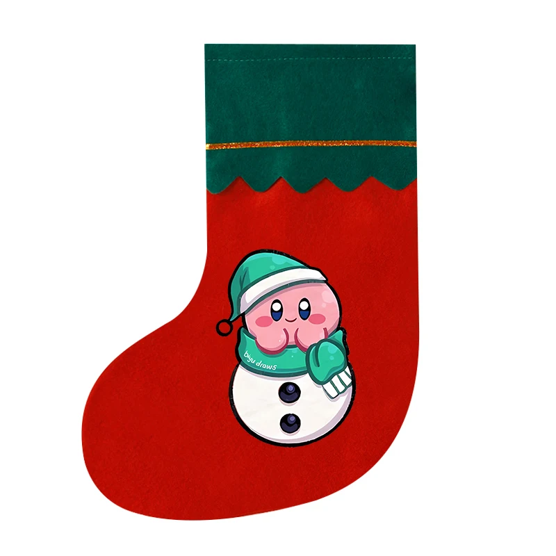 Kawaii نجوم كيربي عيد الميلاد تخزين الكرتون أنيمي ديكور المنزل الحلوى حقائب للهدايا السرير شجرة عيد الميلاد معلقة الجوارب هدايا عيد الميلاد