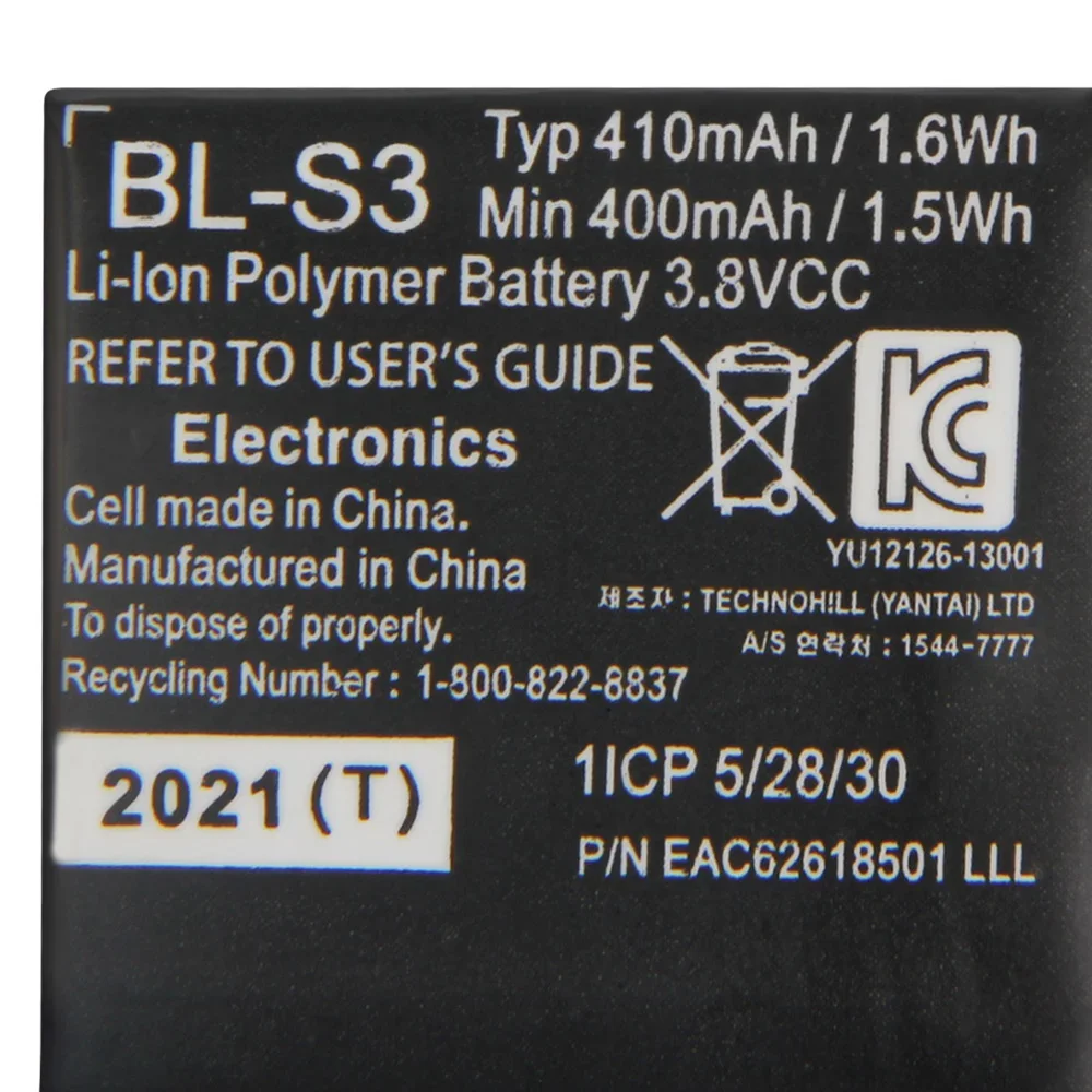 Ban Đầu Thay Thế Pin BL-S3 Cho LG G Watch R W110 W150 Pin Đồng Hồ 410MAh