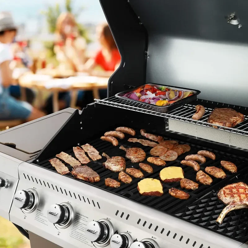 GA5403C 5-Burner Propane Gas Grill with Side Burner Coffee