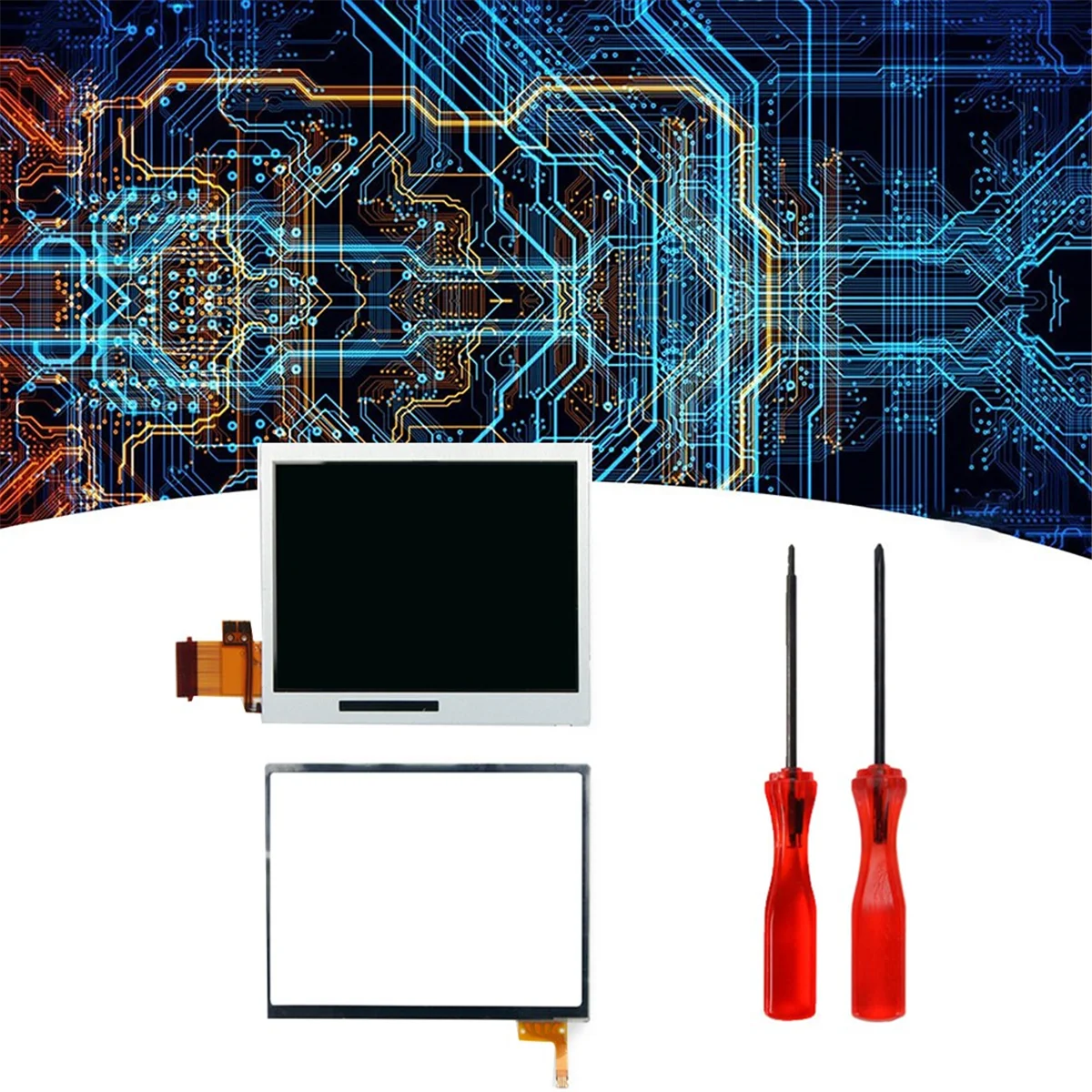شعبية لشاشة NDSL LCD التي تعمل باللمس + طقم شاشة أسفل مع مفك براغي لمجموعة شاشة استبدال وحدة التحكم في الألعاب NDSL