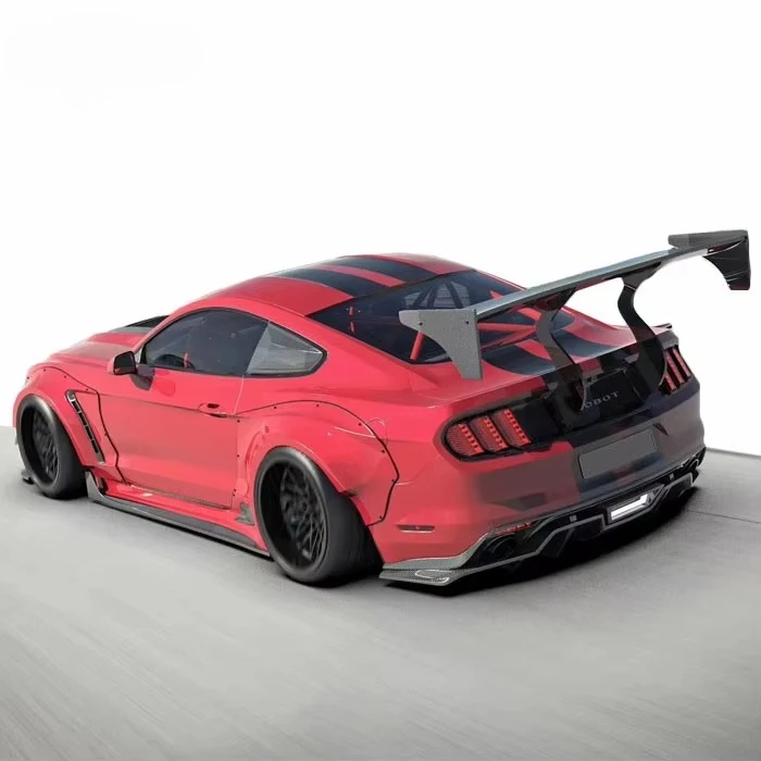 Body Kit for  Mustang in Robot Style Front Bumper Wide Arches Carbon Fiber Front Lip Rear Diffuser Side Skirts Rear Spoiler