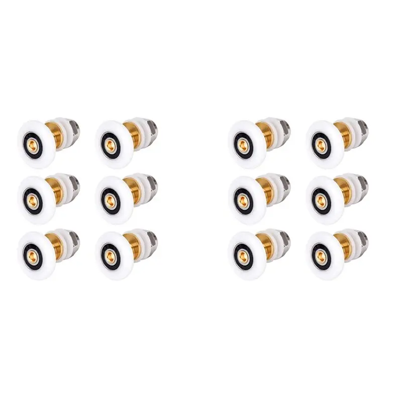 

ABXF-12PCS 27 мм ролики для душевых дверей, колесики для стеклянных раздвижных дверей ванной комнаты, ультратихие ролики для стеклянных душевых дверей