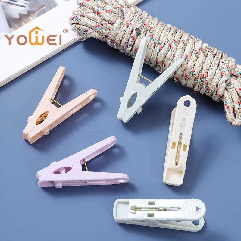 Latest 12-Clip + Clothesline Set Colorful Drying Clips Multifunctional Windproof Clothesline