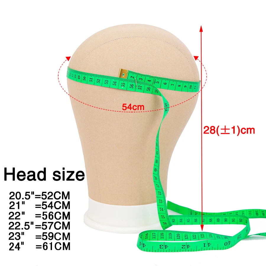 Cabeza de lona para hacer pelucas, maniquí de 21, 22, 22,5, 23 y 24 pulgadas, barato