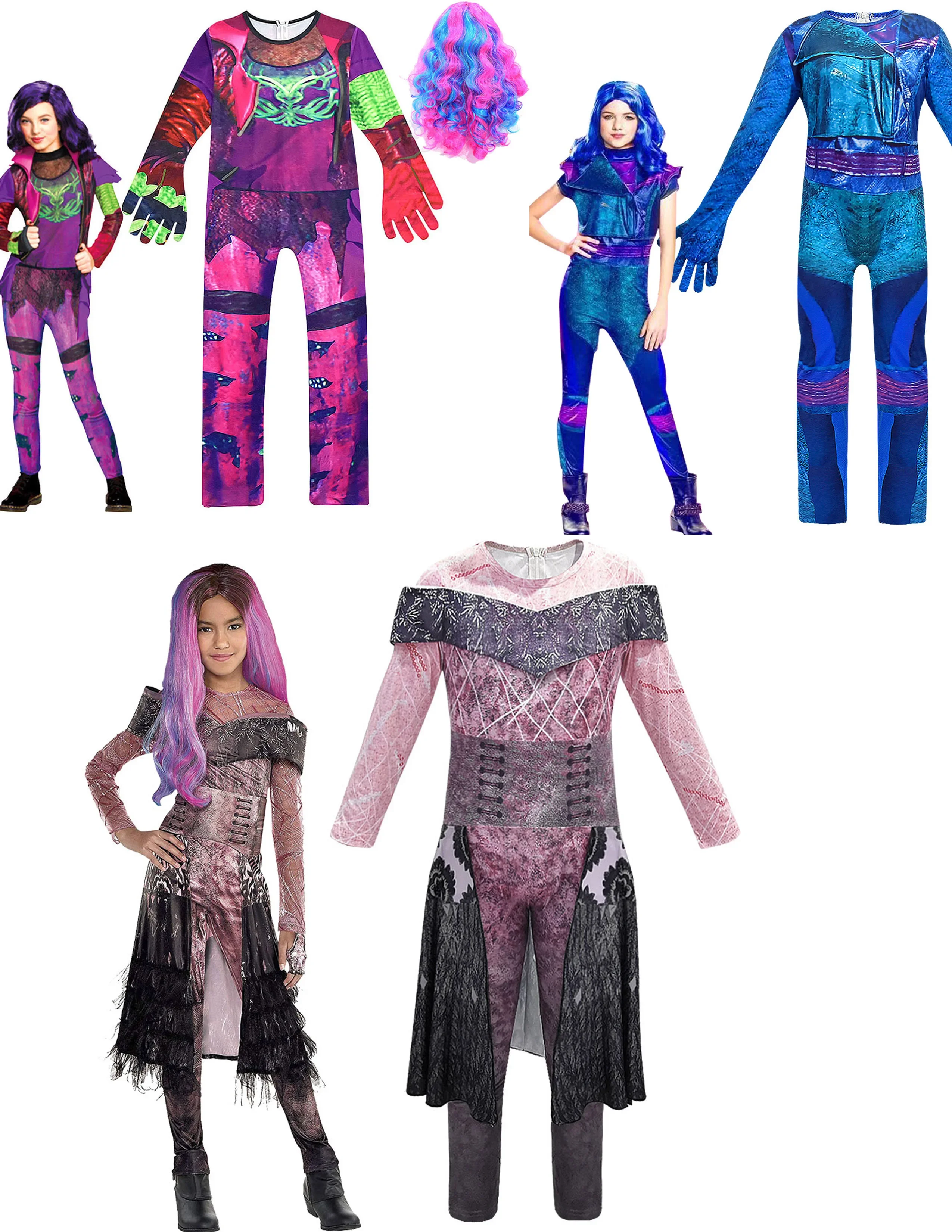 

kids Carnival Descendants3 peripheral game one-piece romper Halloween costume performance costume cosplay suit girls clothes set