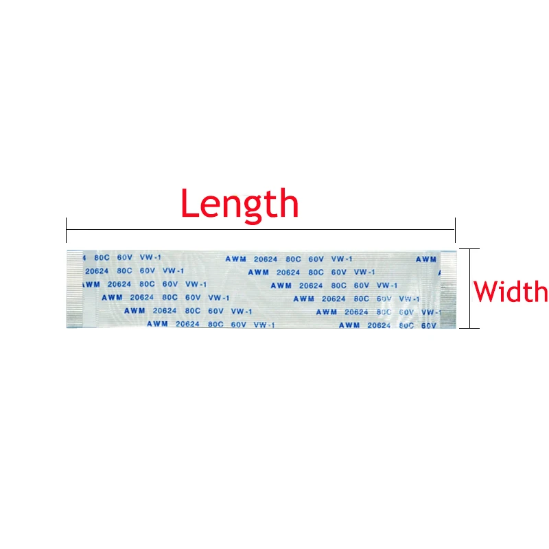 2pcs FFC/FPC Flat Flex Cable 10 / 20 / 30 / 40 / 50 / 60 Pin Type A/B 0.5mm Pitch AWM VW-1 20624 80C 60V Length 20 cm 20cm 200mm