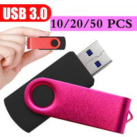 10 20 50 pcs/lot Custom Logo USB 3.0 Flash Drive Pen Drive 16GB 32GB Pendrive 64GB 128GB Memory Stick Real Capacity U Disk Cle