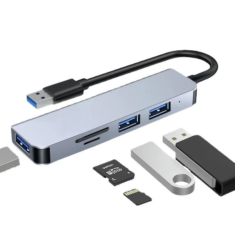 

Док-станция 5 в 1, многопортовое устройство чтения карт USB HUB 3.0, концентратор-концентратор, удлинитель док-станции для компьютера USB