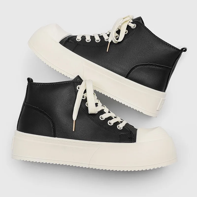 

Women and Men's Sneakers High Top Decked Shoes Thick Sole Increased Altitude Board Shoe Breathable Stylish Casual Trendy Shoes