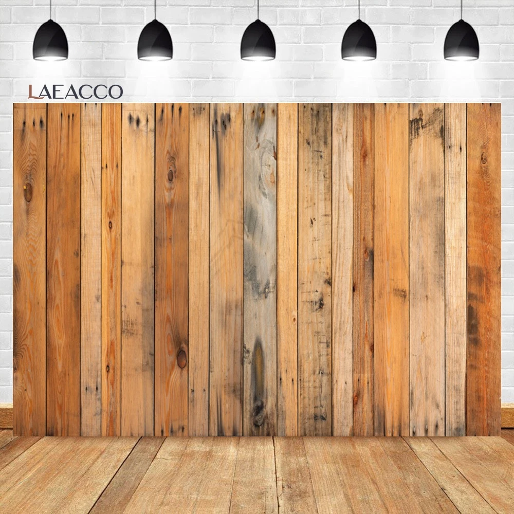 Laeacco Rustic Texture Brown Wood Photography Backdrop Vintage Seamless Wooden Boards Kids Adults Birthday Portrait Background