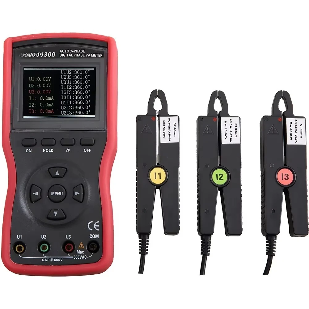 4300 AC 0.00V-600V three-phase digital phase voltmeter with Tft color LCD display