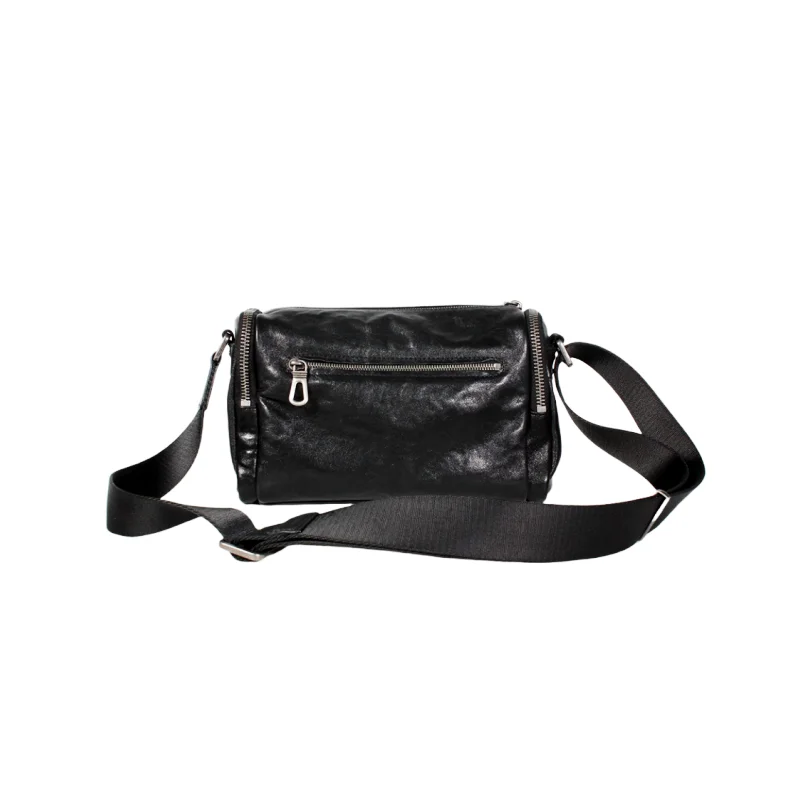 Genuine Leather Crossbody Bag for Men Fashion Side Bag Casual Large Capacity Messenger Shoulder Bags Zipper Sling Bag Cowhide