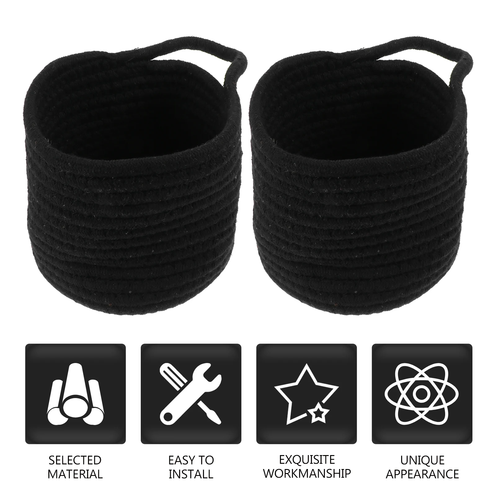 

2pcs Cotton Rope Storage Baskets Woven Organizer For Home Decor Farmhouse Modern Style Makeup Accessories Household
