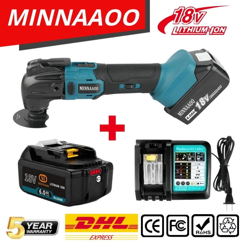BL1830BL1840BL1850BL1860B For Makita 18V 6000mAh Battery DTM51 Multi Functional Tool Renovator Electric Trimmer Compatible