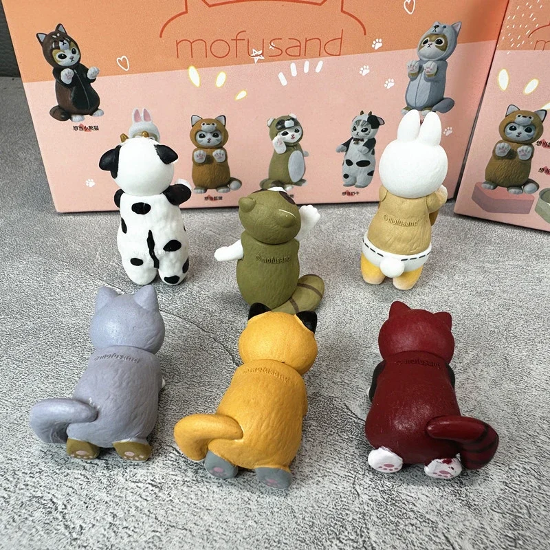 Mofusand gatos fingir raposa roupas caixa cega brinquedos bonito figuras de ação gatinho boneca brinquedos decoração desktop crianças presentes