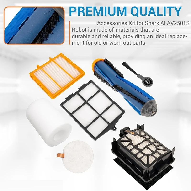 Robô Aspirador De Pó Escovas De Rolo, Escovas Laterais Filtros Kit, Tubarão AI AV2501S AV2501AE RV2502AE RV2520AOUS
