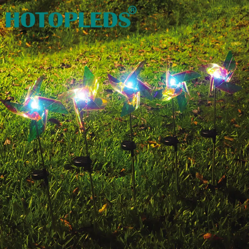 

New wind blowing rotating solar windmill floor light led outdoor garden decorative lawn light landscape light
