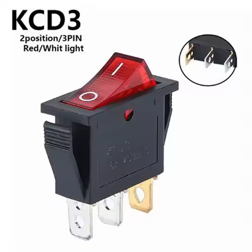 1PCS KCD3 Rocker Switch ON-OFF ON-OFF-ON 2 Position 3Pins Electrical equipment With Light Power Switch 16A 250V / 20A 125V AC - Image 12