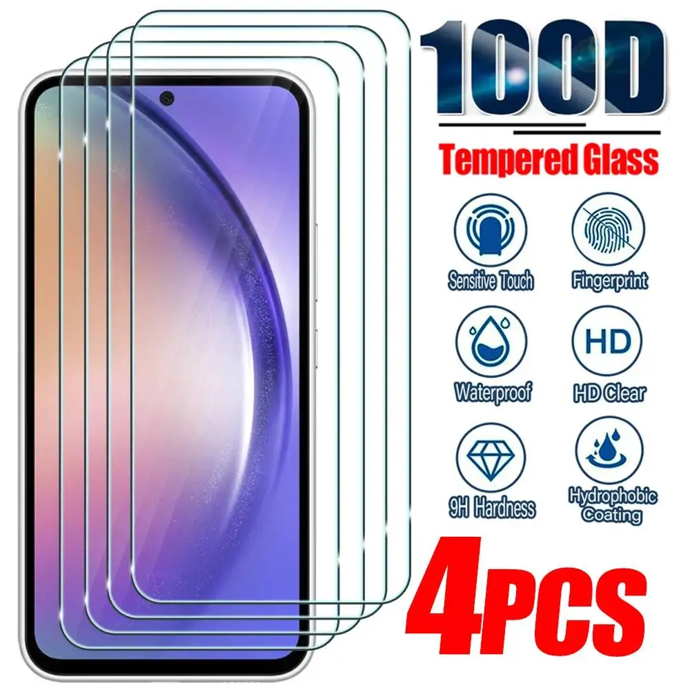 

Защитные пленки из закаленного стекла, 4 шт., для Samsung A55 A35 A53 A54 A34 A13 A14 A15 A52 A12 A33 A23 A25 A32 A73 A21S M12 M31 M52