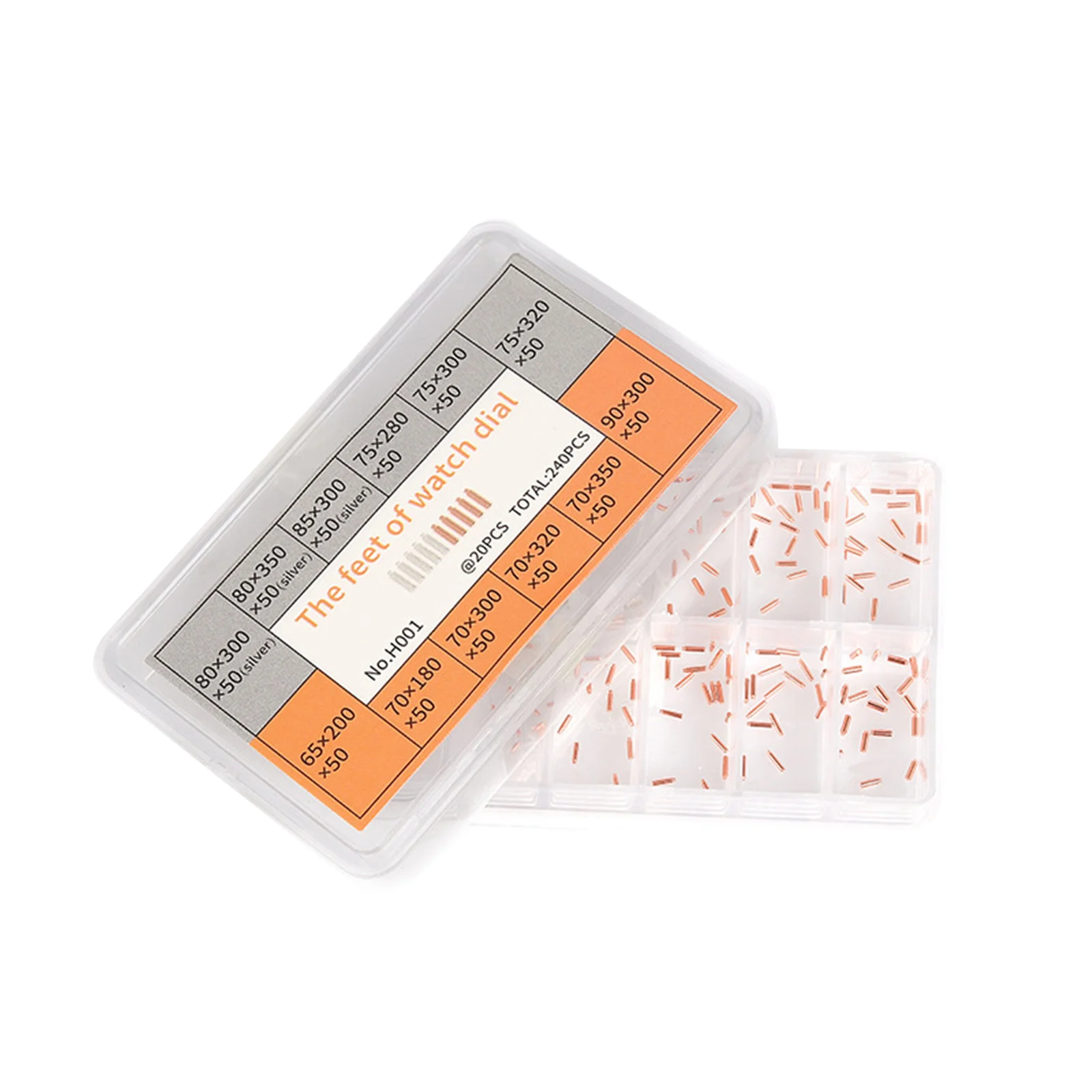 

240Pcs/Box Copper Watch Dial Feet Stickers 12-Size Assortment Granular Solder Professional Watchmaker Repair Tools